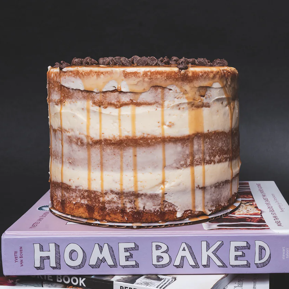 Chocolate Chip Caramel Drip Cake