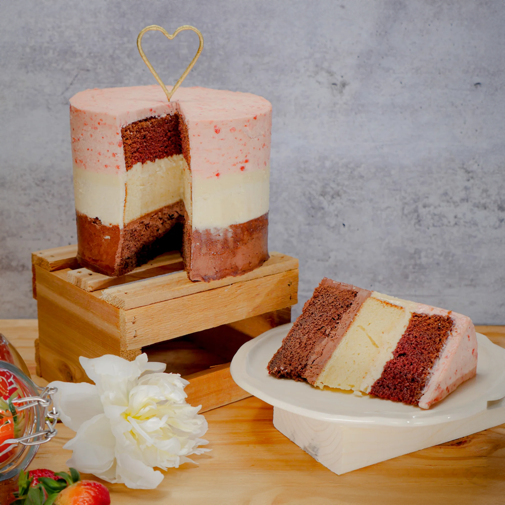 Neopolitan Raspberry Cake