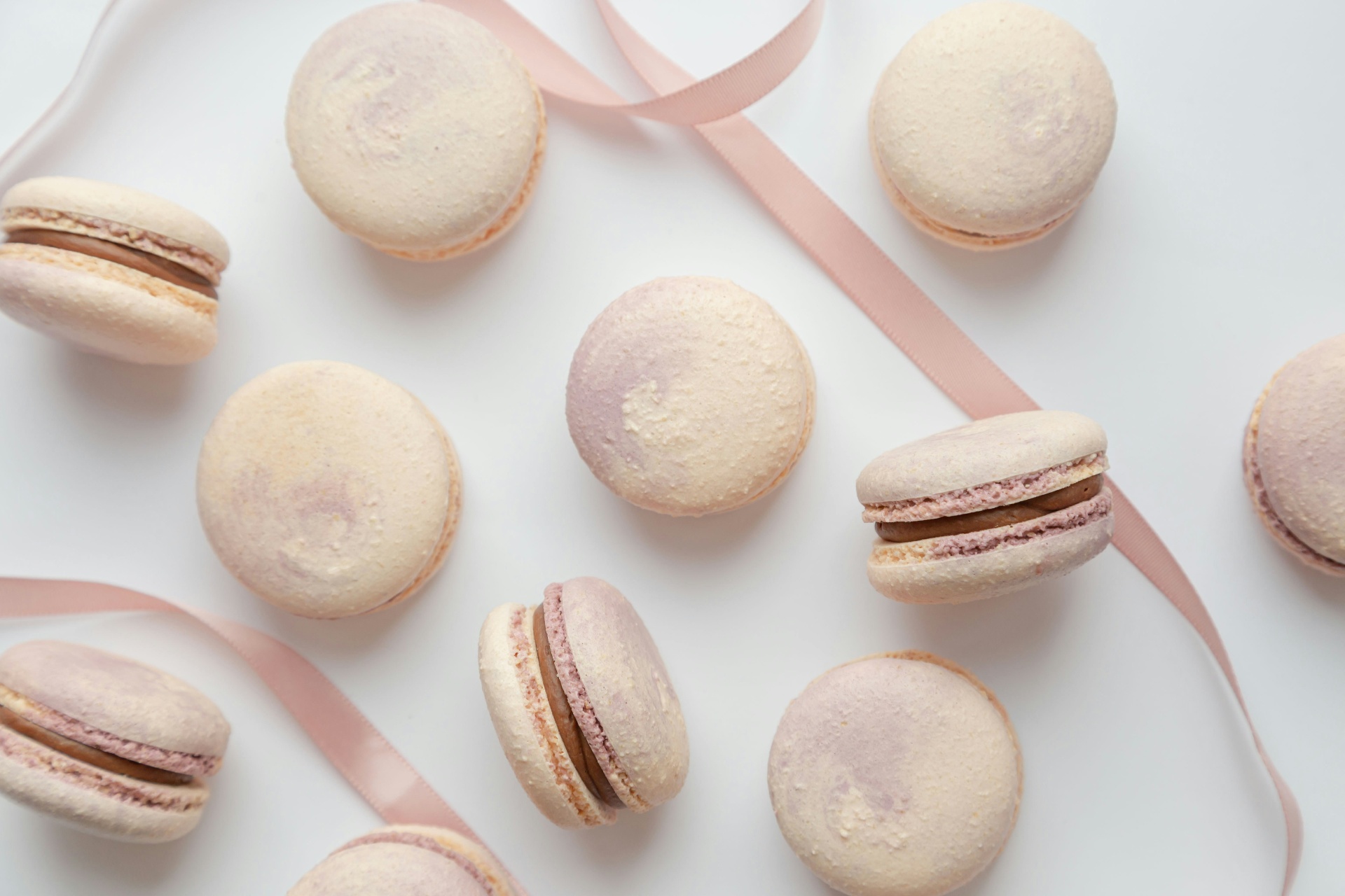 Blush and cream macarons